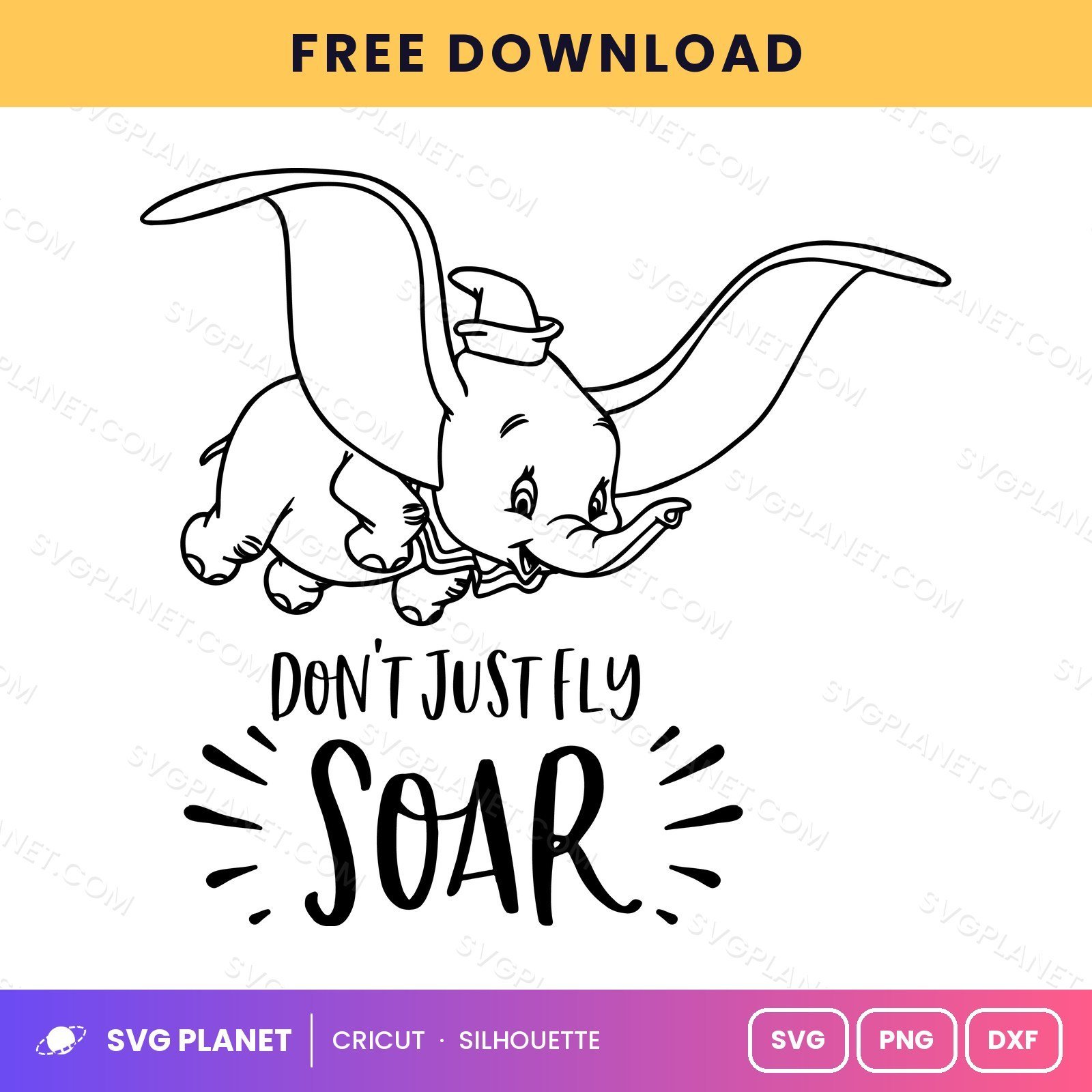 Dont Just Fly Soar Free SVG PNG DXF - Image 2