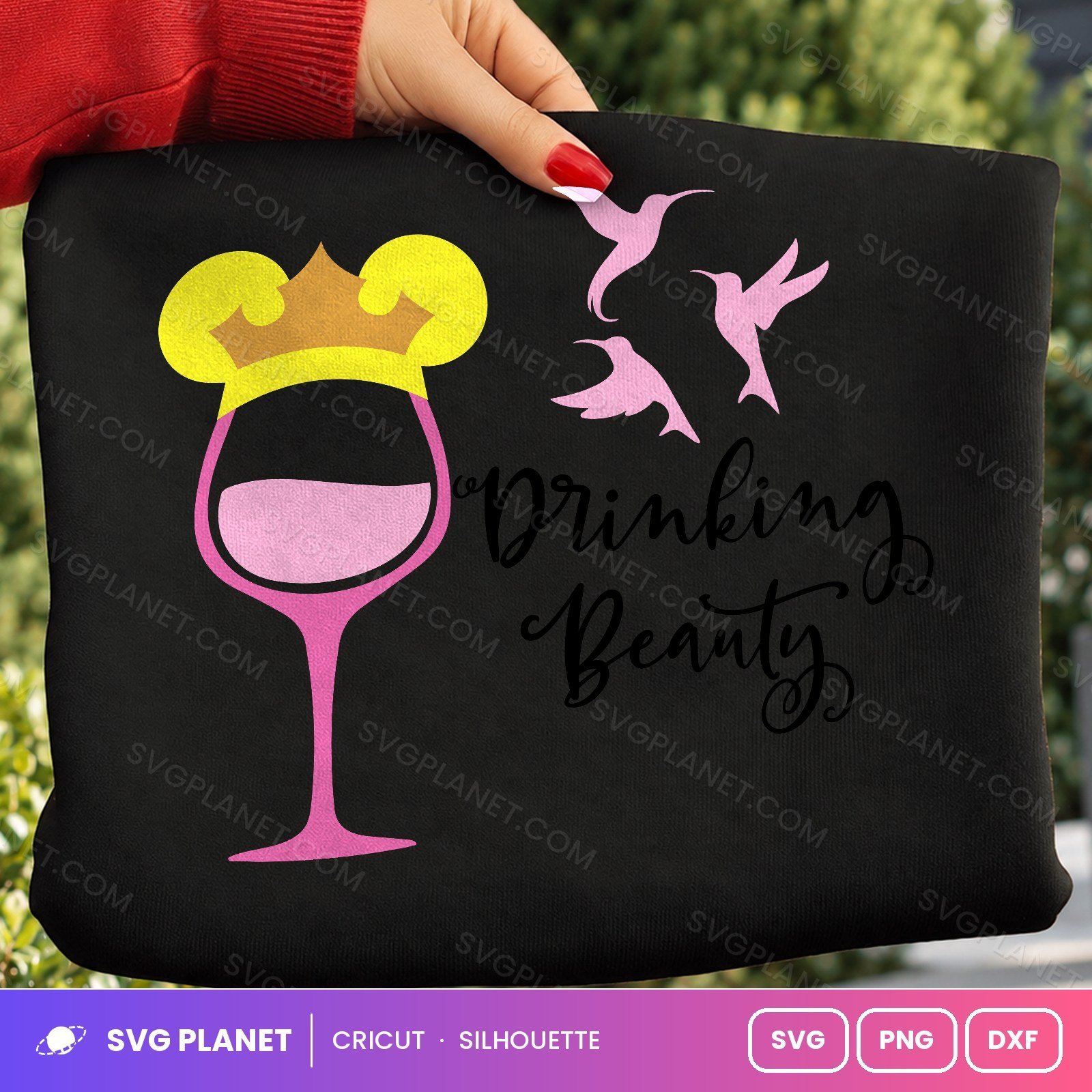 Drinking Beauty Free SVG PNG DXF