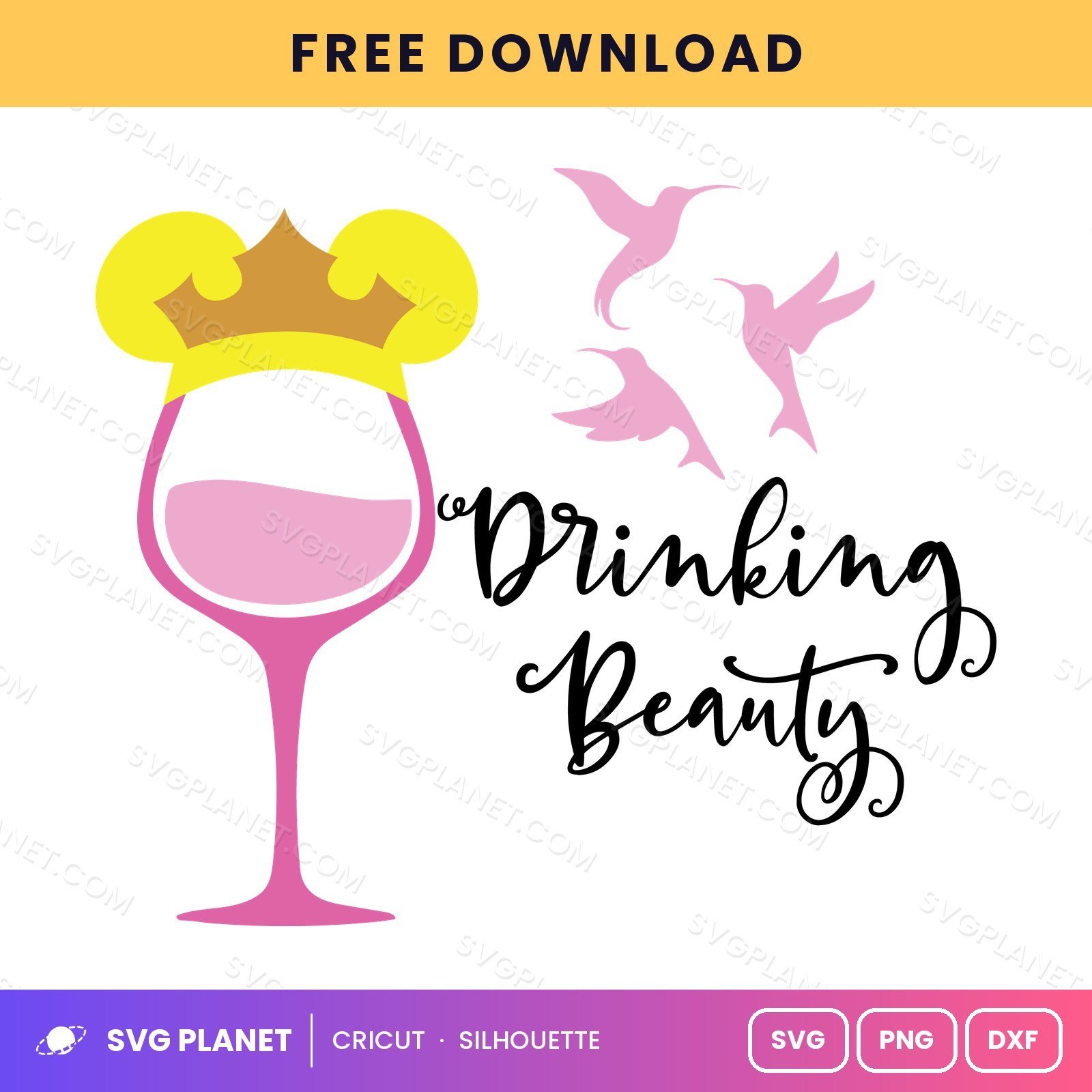 Drinking Beauty Free SVG PNG DXF - Image 2