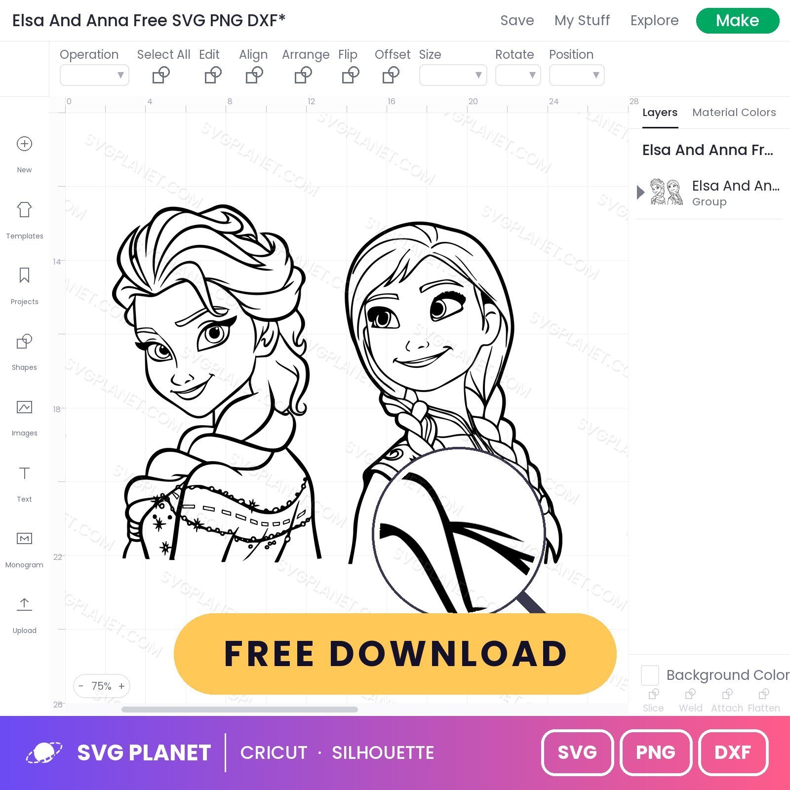 Elsa And Anna Free SVG PNG DXF - Image 3