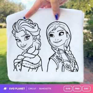 Elsa And Anna Free SVG PNG DXF