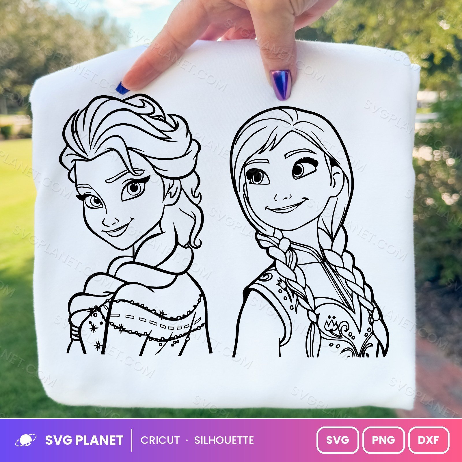 Elsa And Anna Free SVG PNG DXF