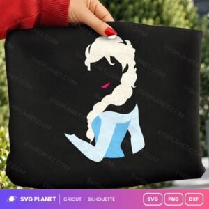 Elsa Silhouette Colour Free SVG PNG DXF