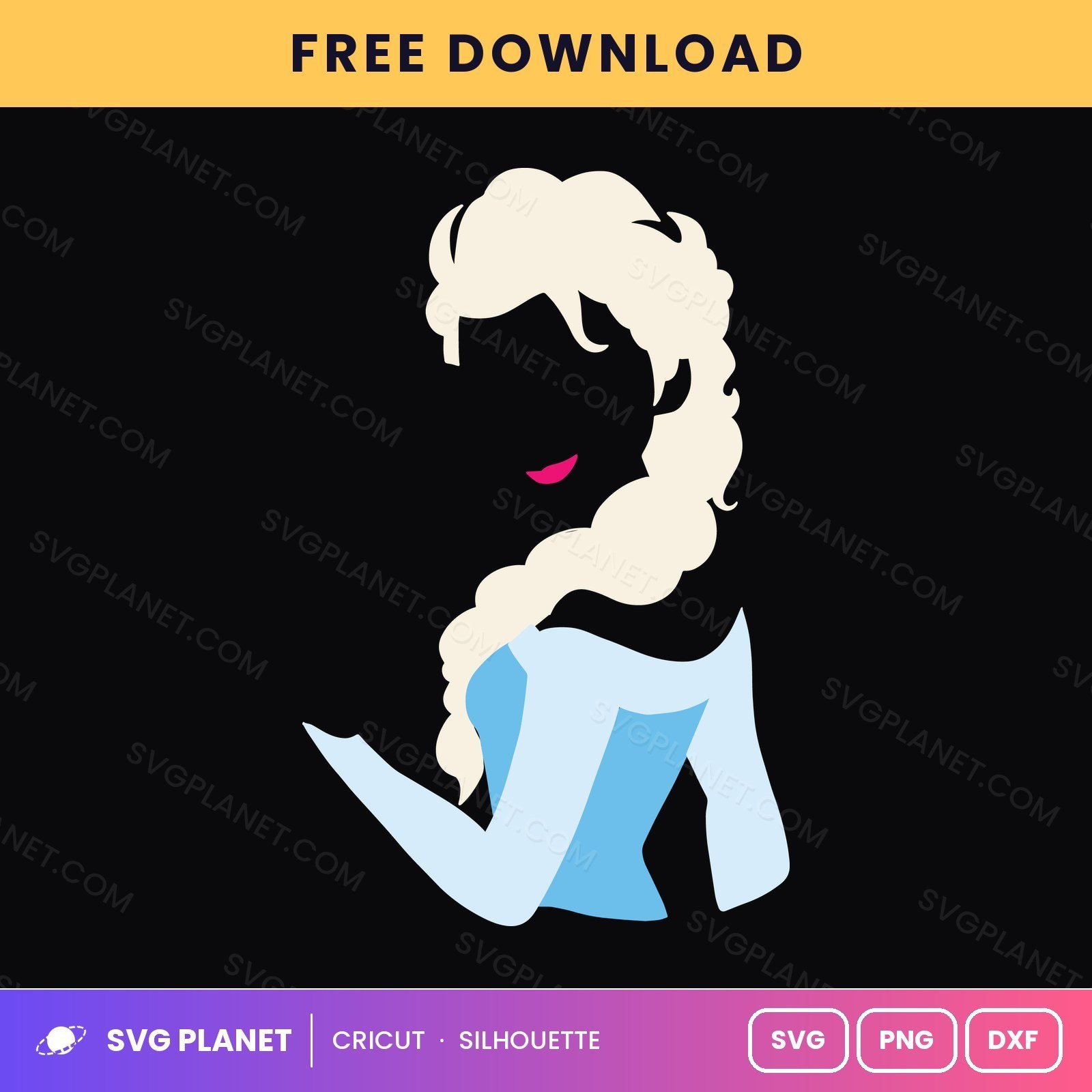 Elsa Silhouette Colour Free SVG PNG DXF - Image 2