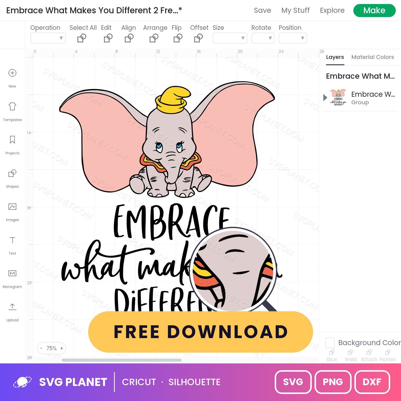 Embrace What Makes You Different 2 Free SVG PNG DXF - Image 3