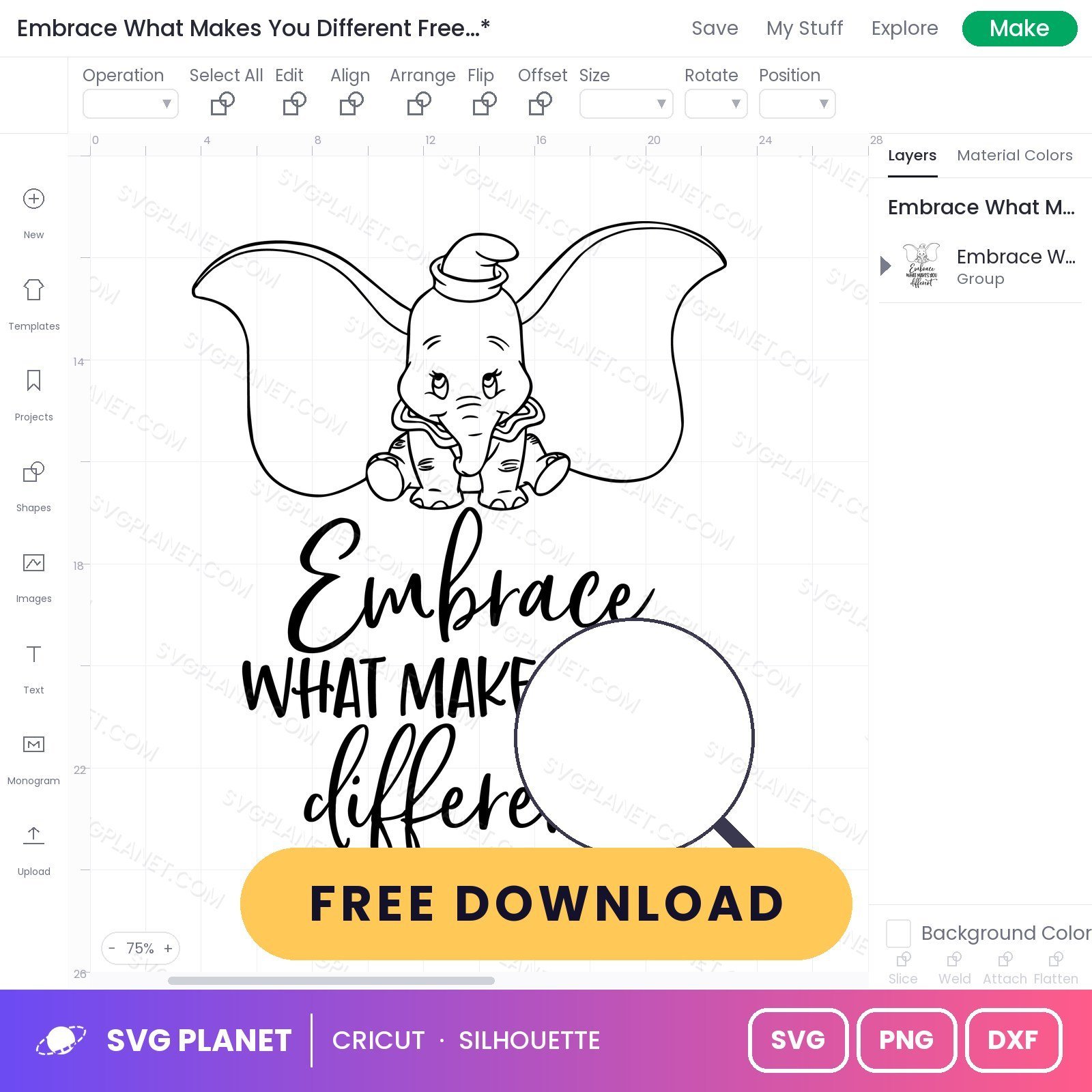 Embrace What Makes You Different Free SVG PNG DXF - Image 3