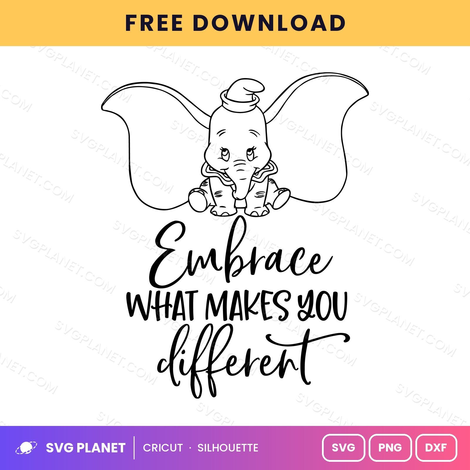 Embrace What Makes You Different Free SVG PNG DXF - Image 2