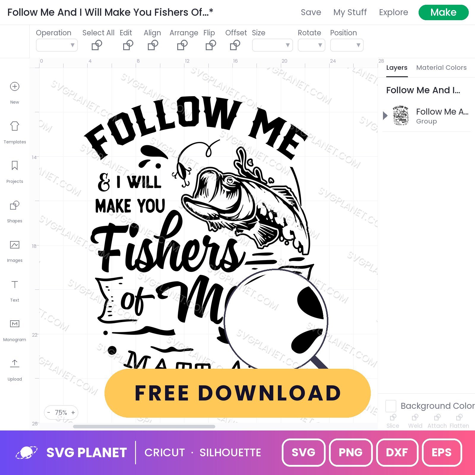 Follow Me And I Will Make You Fishers Of Men Matt 4 19 Neg Free SVG PNG DXF - Image 2