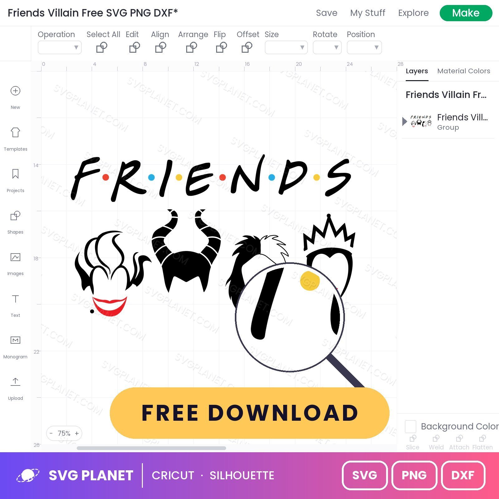 Friends Villain Free SVG PNG DXF - Image 3