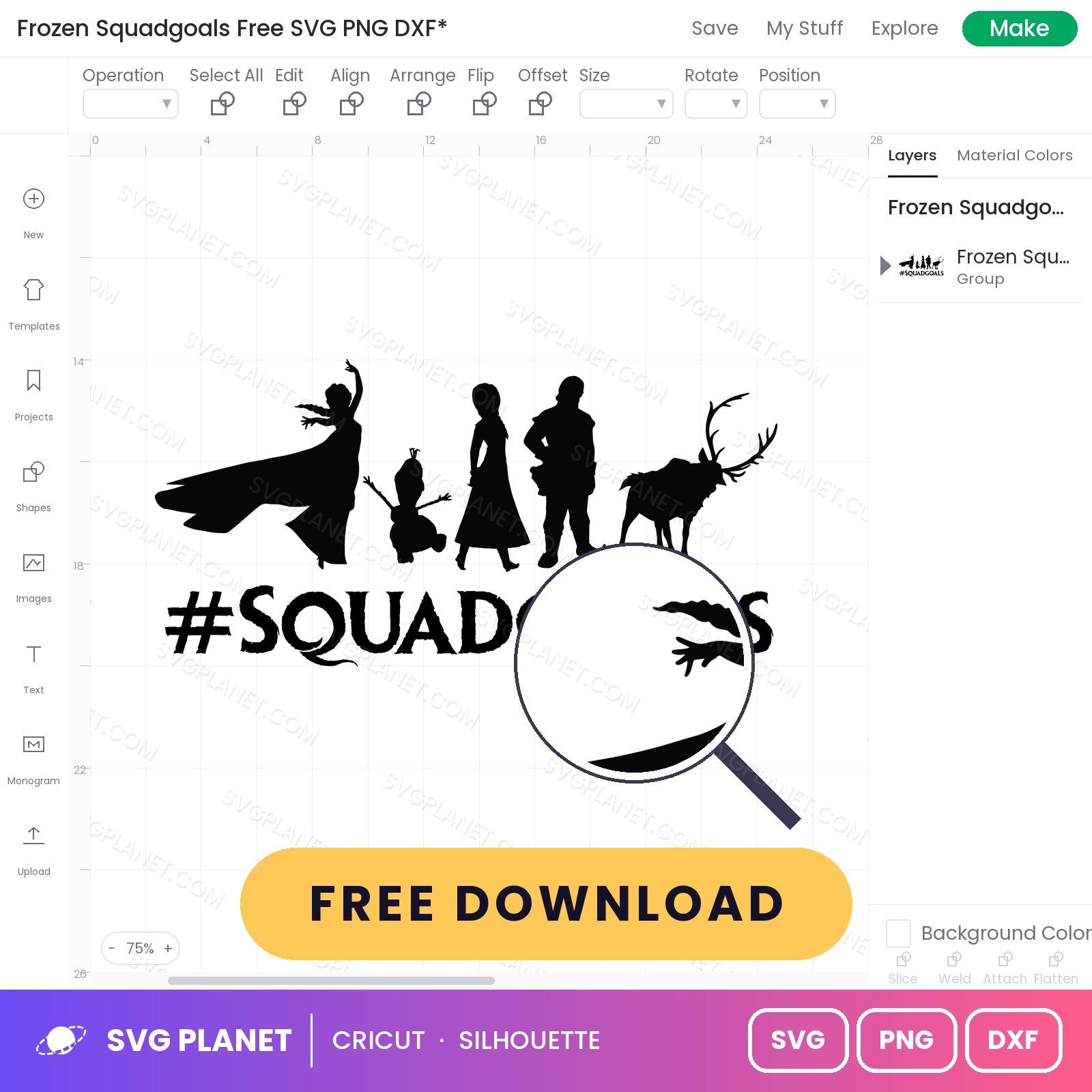 Frozen Squadgoals Free SVG PNG DXF - Image 3