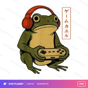 Gamer Frog Headphones, Japanese Gaming Frog Artwork, Retro Gamer Sublimation Other PNG