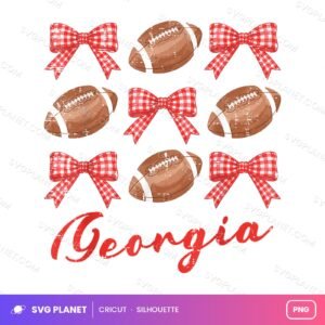 Georgia Football Coquette Bows, Georgia Game Day Artwork, Football Sublimation Coquette PNG