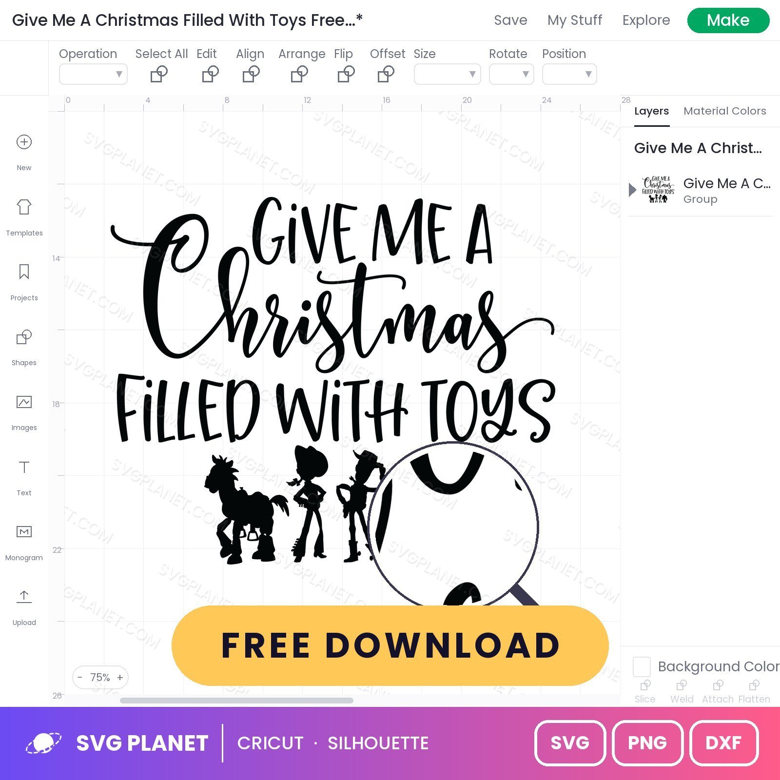 Give Me A Christmas Filled With Toys Free SVG PNG DXF - Image 3