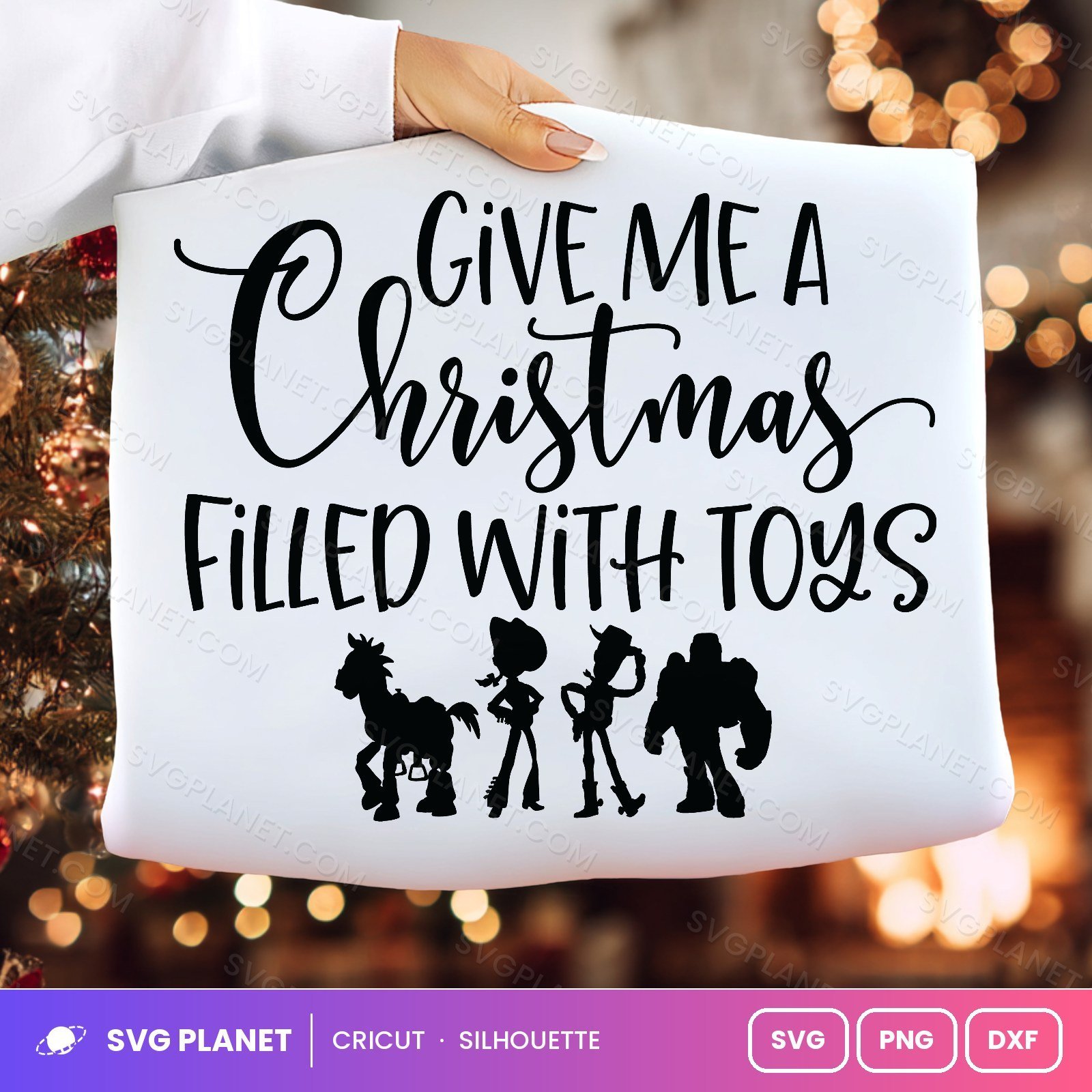 Give Me A Christmas Filled With Toys Free SVG PNG DXF