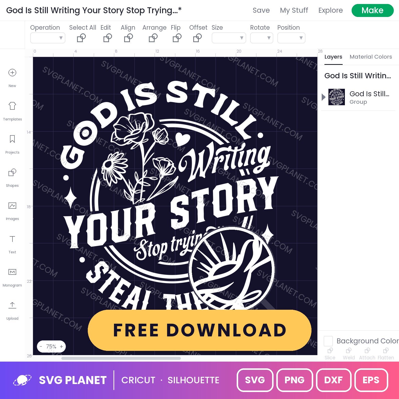 God Is Still Writing Your Story Stop Trying To Steal The Pen Round Wh Free SVG PNG DXF - Image 2