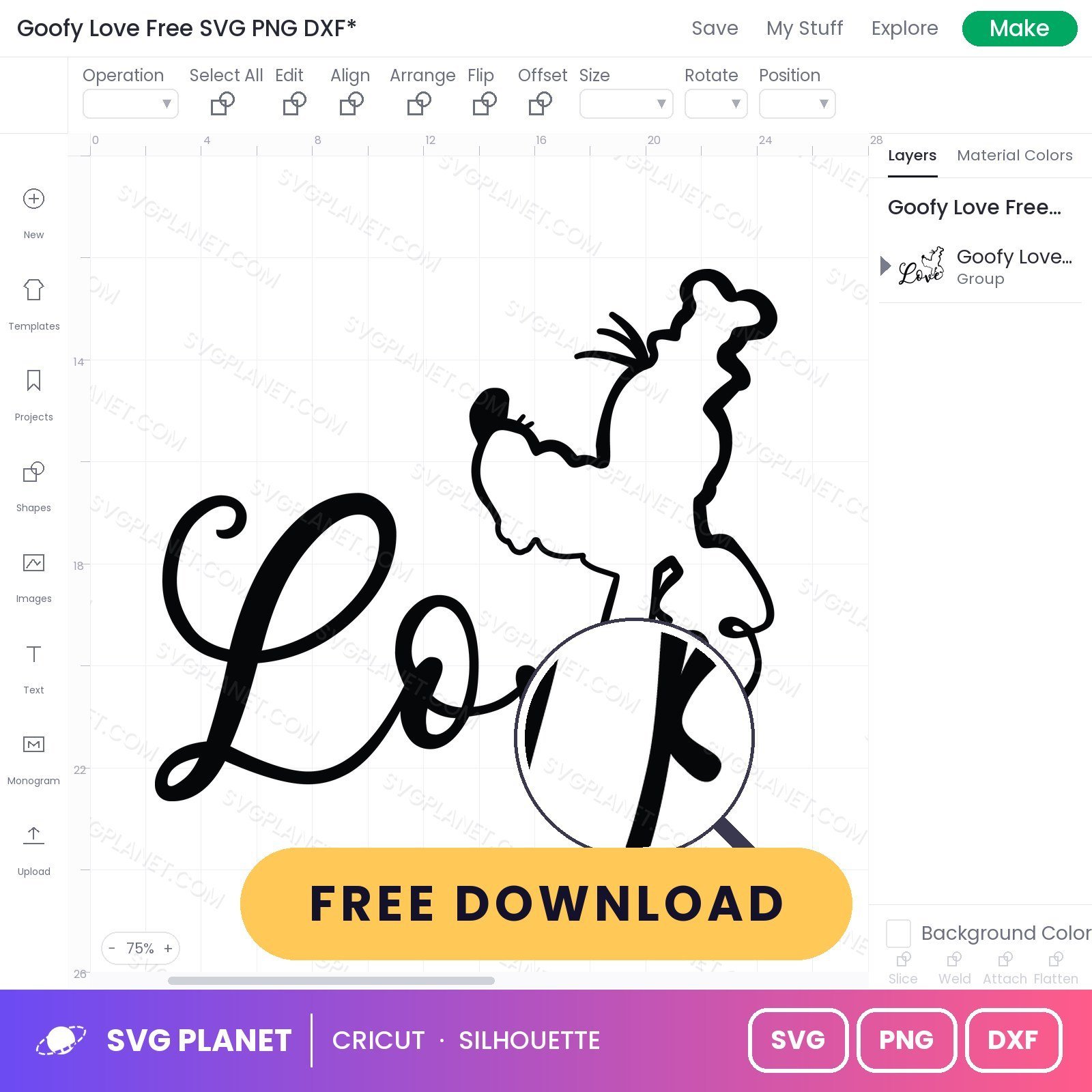 Goofy Love Free SVG PNG DXF - Image 3