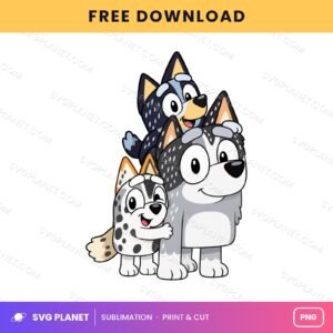 Grey Puppy Family Trio Free Sublimation PNG