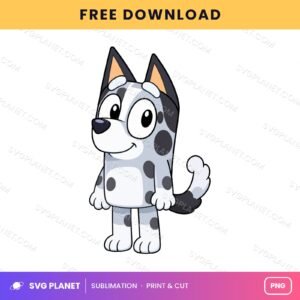 Grey Spotted Puppy Standing Free Sublimation PNG