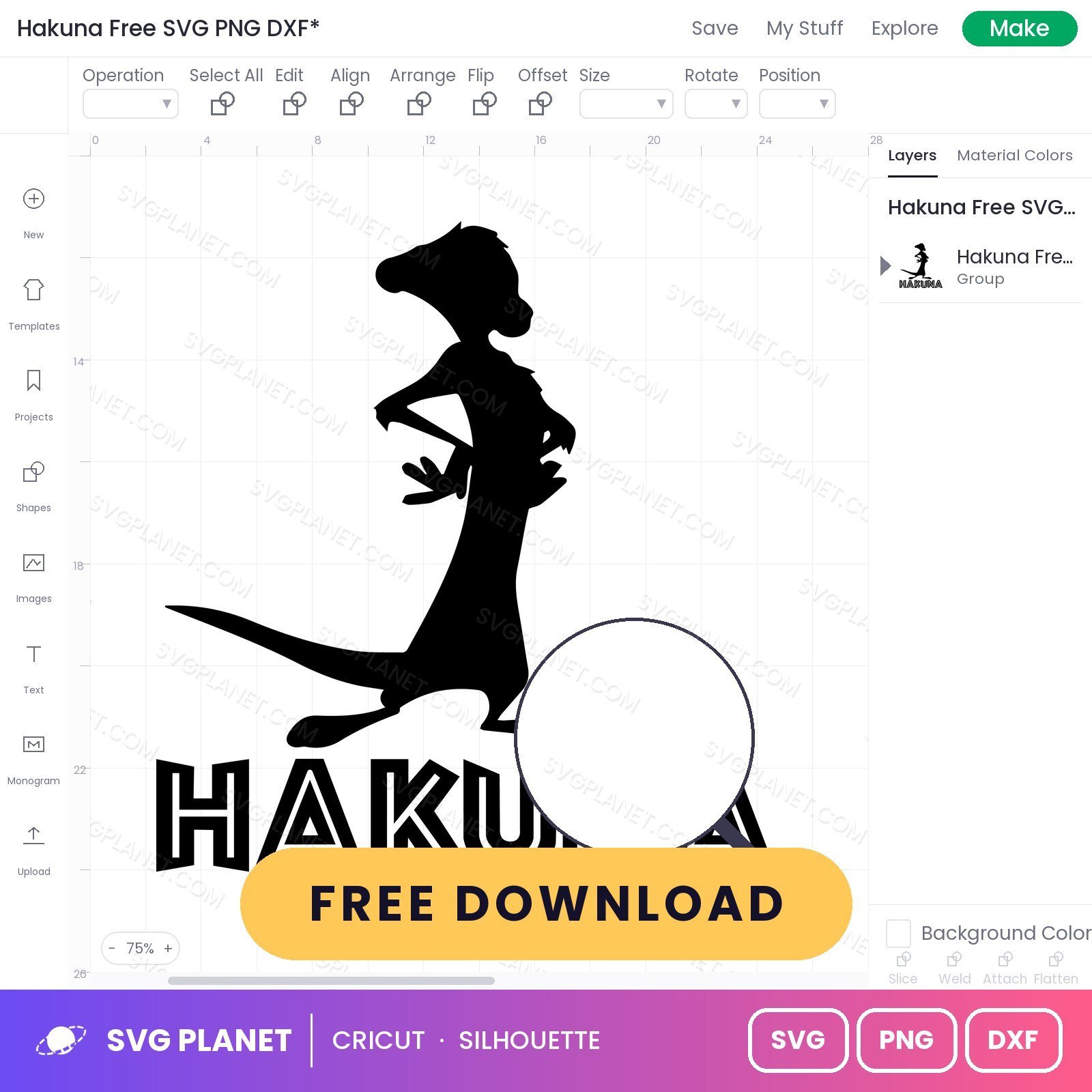 Hakuna Free SVG PNG DXF - Image 3