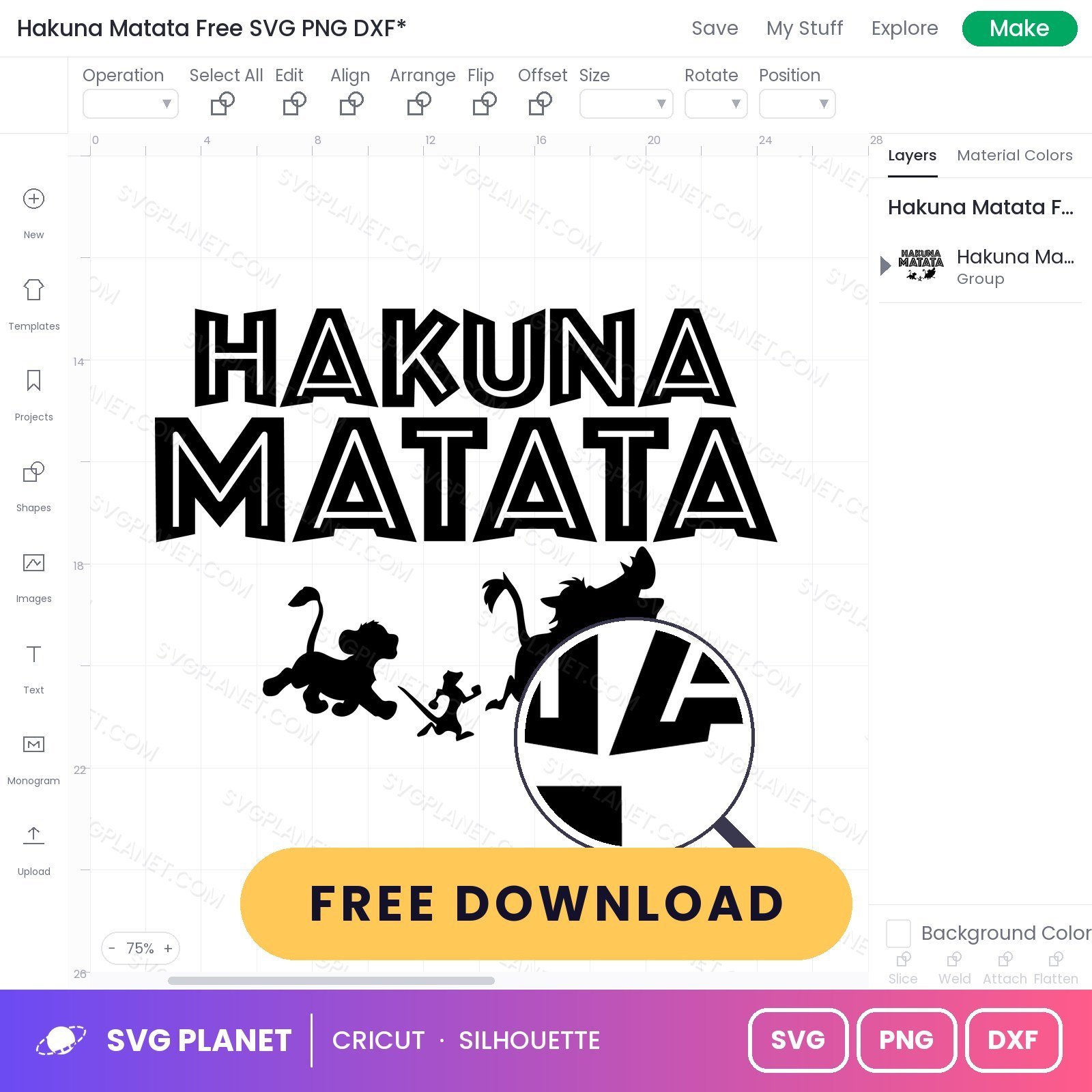 Hakuna Matata Free SVG PNG DXF - Image 3
