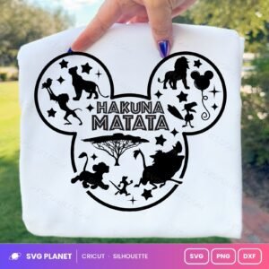 Hakuna Matata Mickey Outline Free SVG PNG DXF