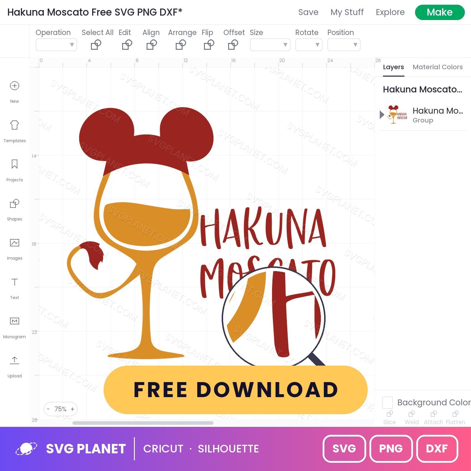 Hakuna Moscato Free SVG PNG DXF - Image 3