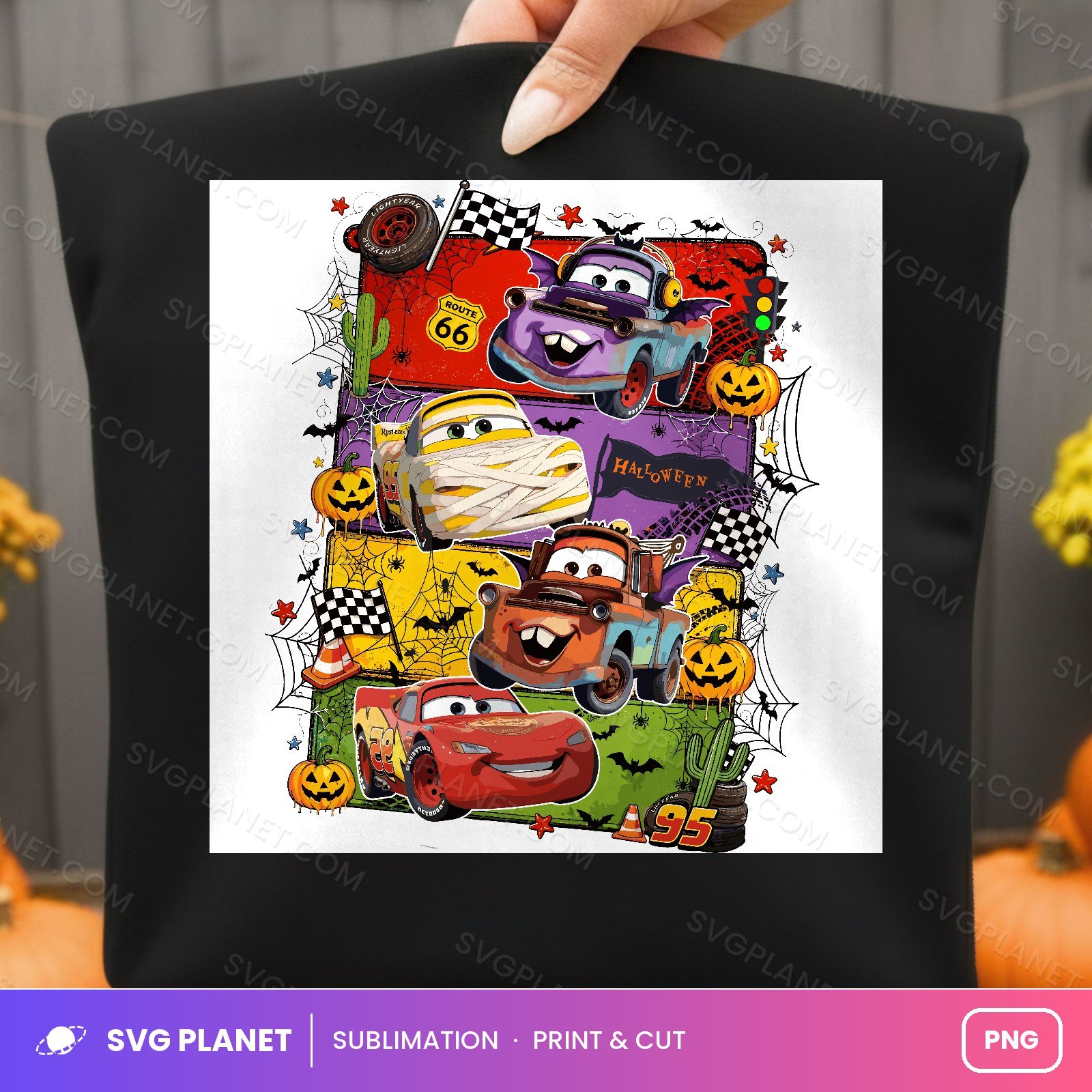 Halloween Cars Mummy Lightning And Mater Route 66 PNG