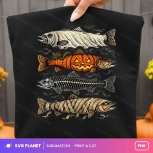Halloween Fish Mummy Pumpkin And Skeleton Trout PNG