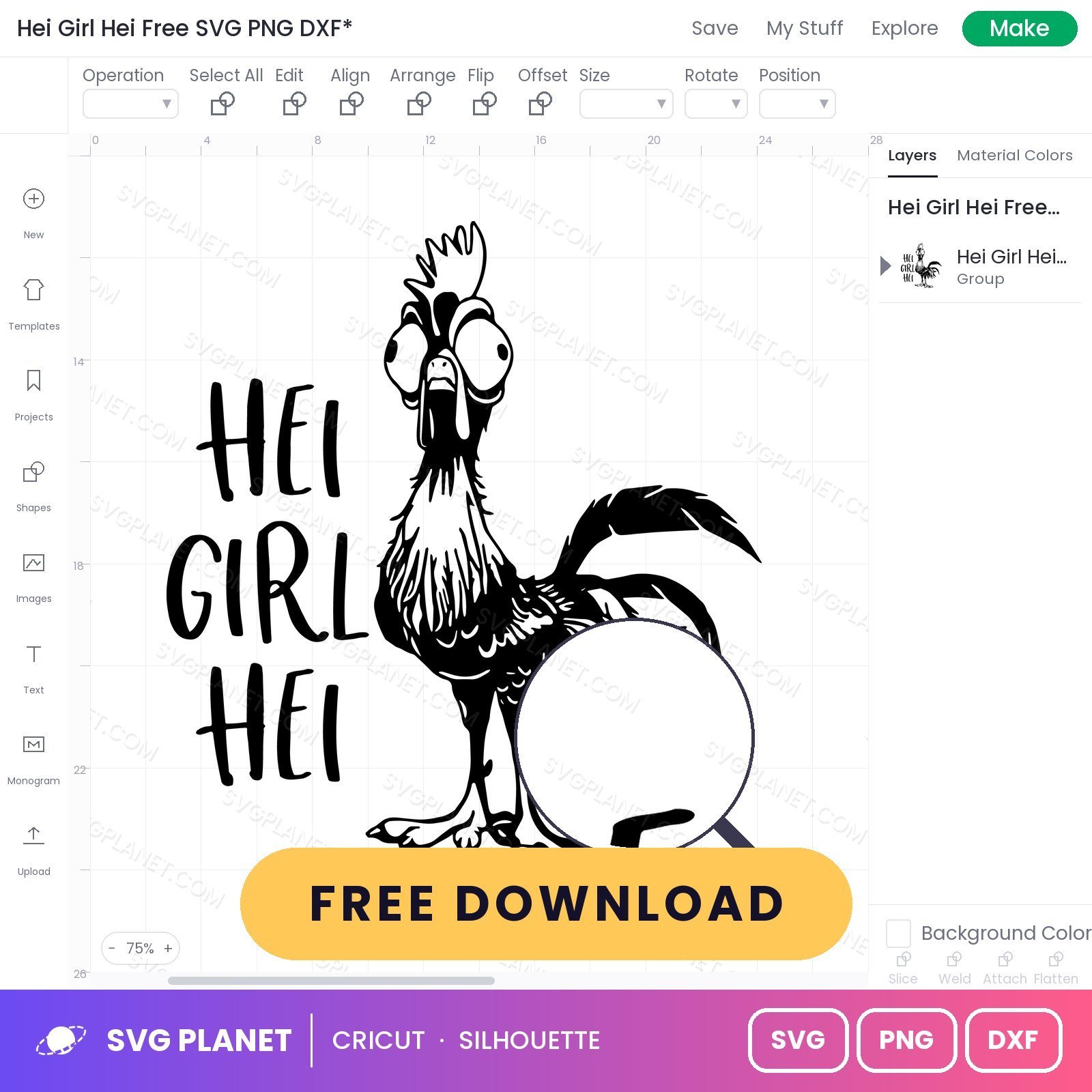 Hei Girl Hei Free SVG PNG DXF - Image 3