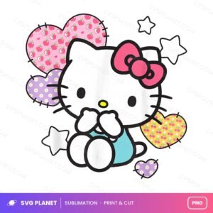 Hello Kitty Patchwork Hearts And Stars Other PNG