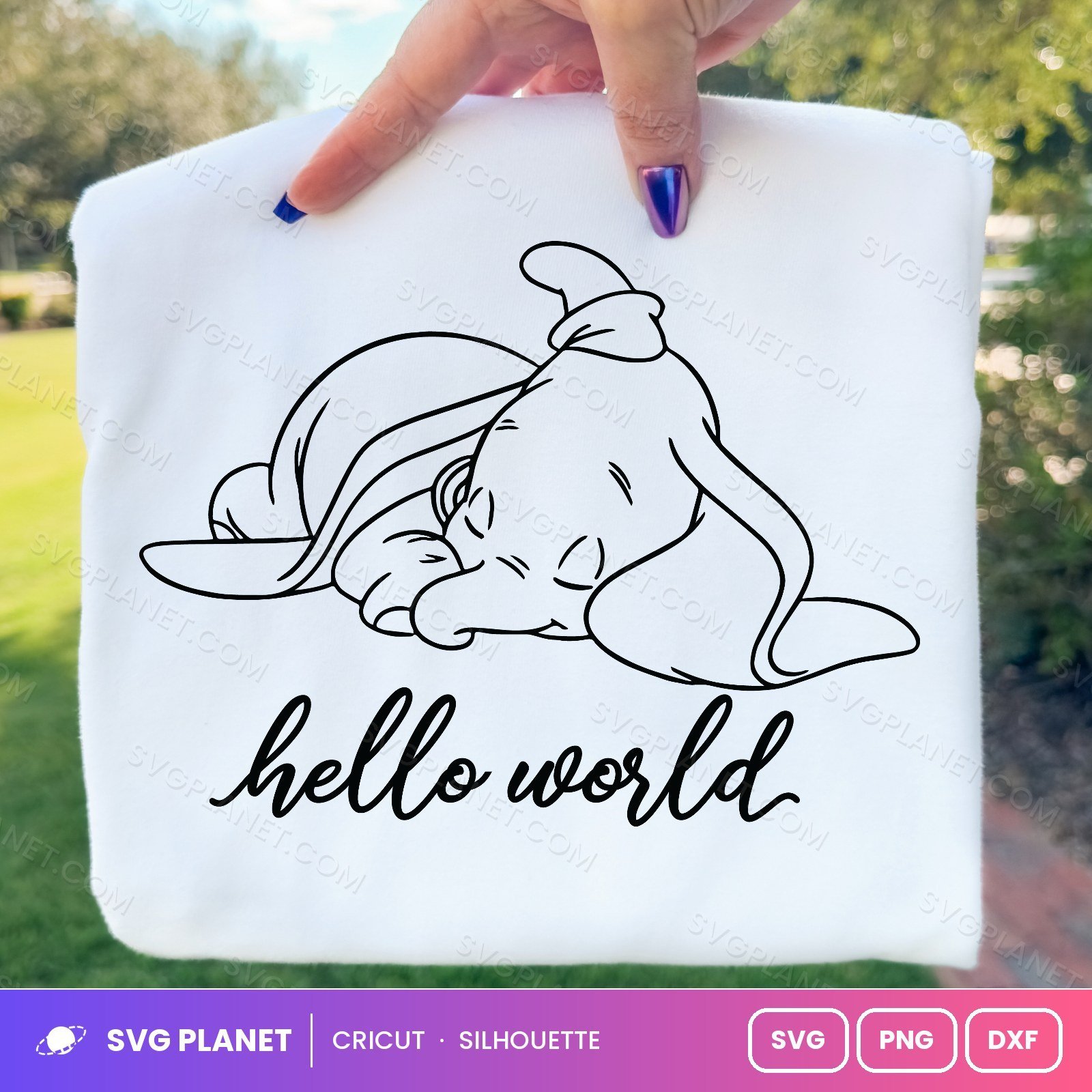 Hello World Free SVG PNG DXF