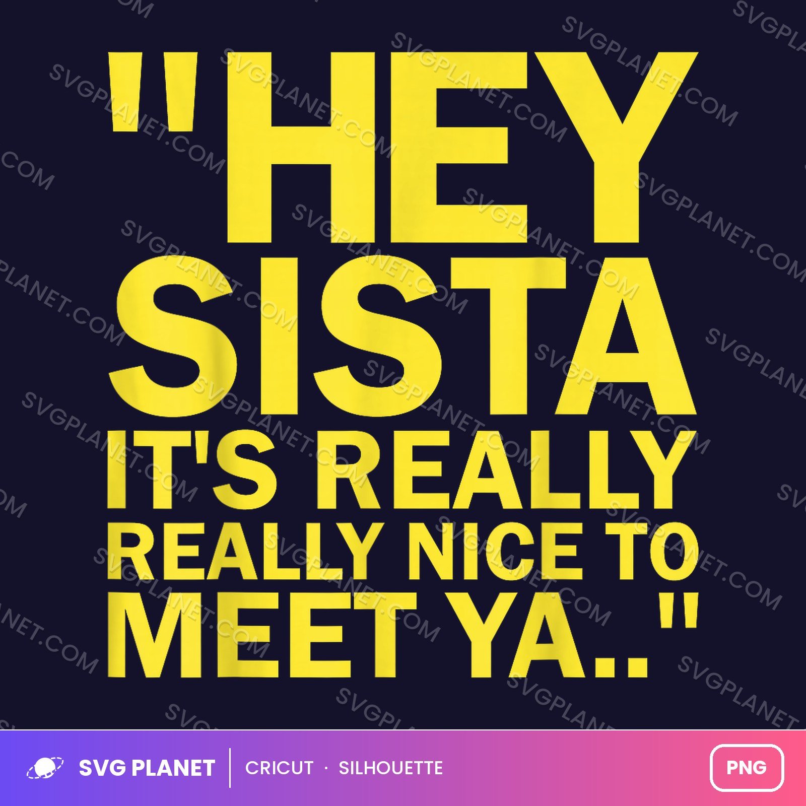 Hey Sista Its Really Nice To Meet Ya, Funny Sarcastic Quote Other PNG