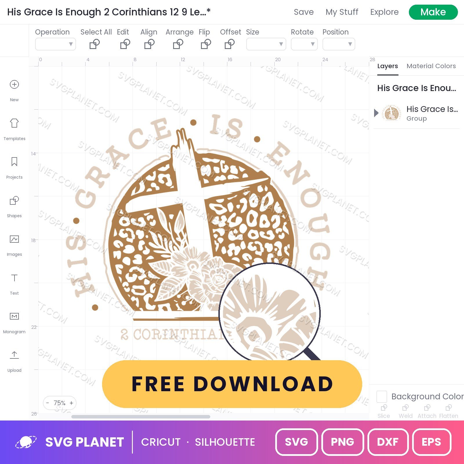 His Grace Is Enough 2 Corinthians 12 9 Leopard Colored 2 Neg Free SVG PNG DXF - Image 2