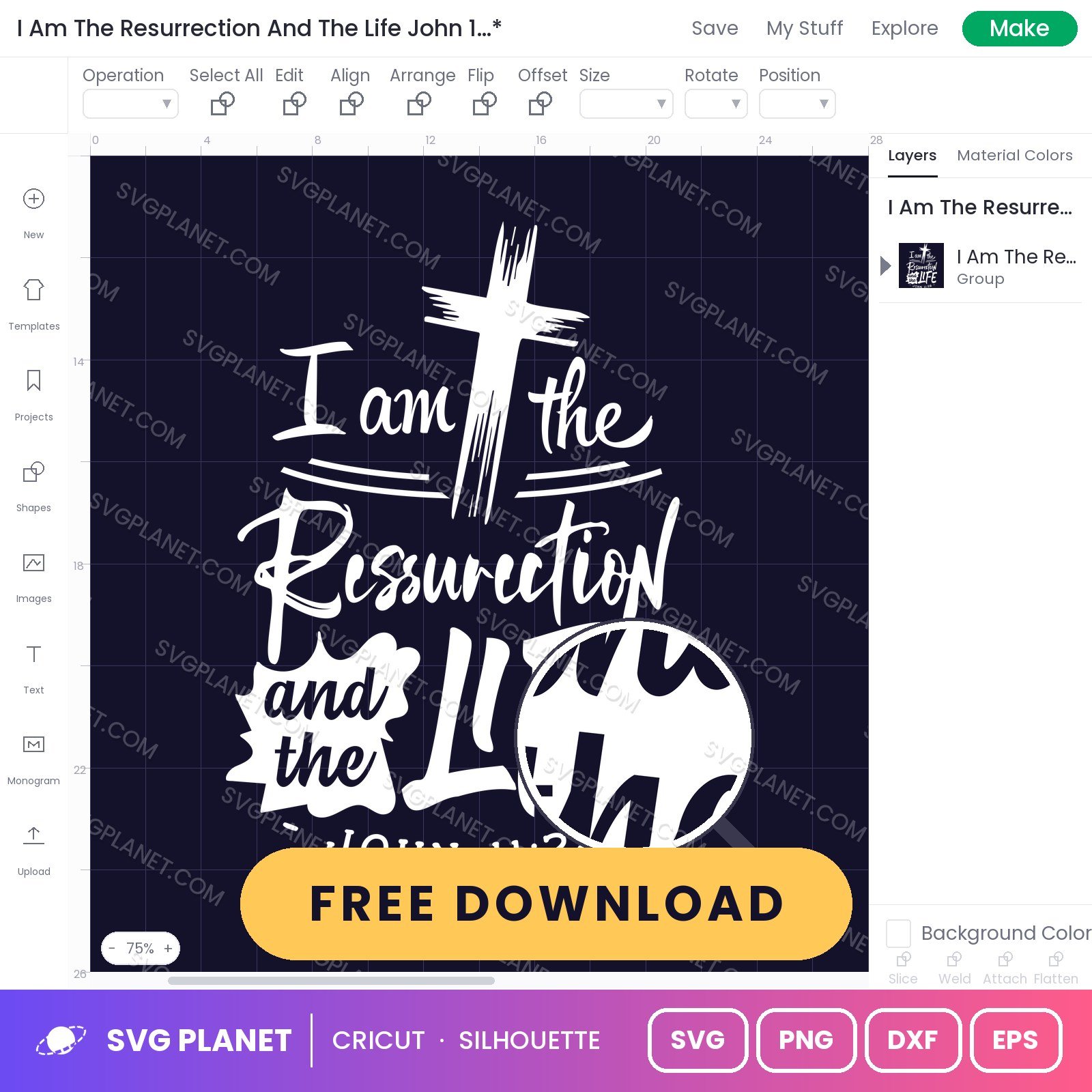 I Am The Resurrection And The Life John 11 25 Wh Free SVG PNG DXF - Image 2