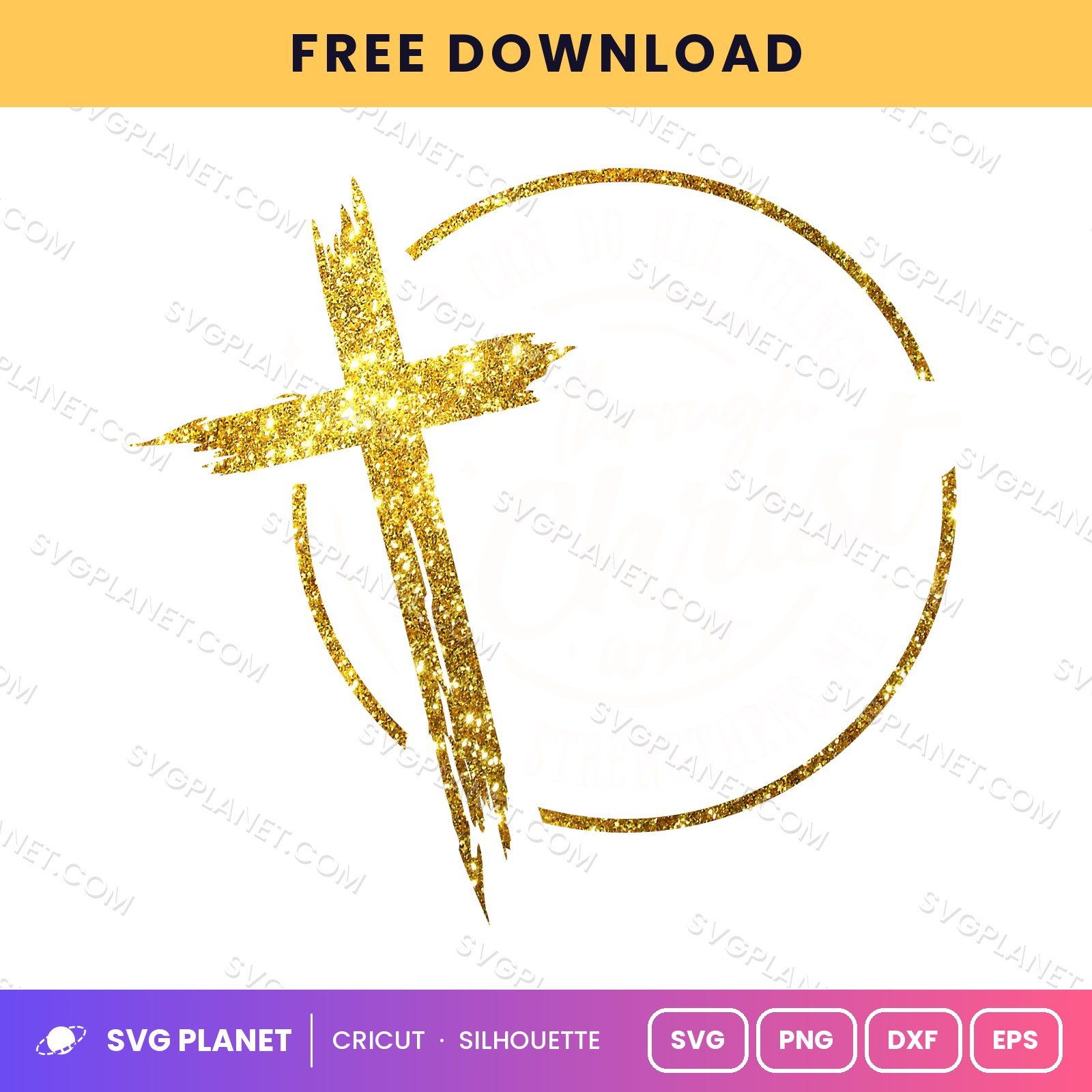 I Can Do All Things Through Christ Who Strengthens Me Gold 1 Free SVG PNG DXF