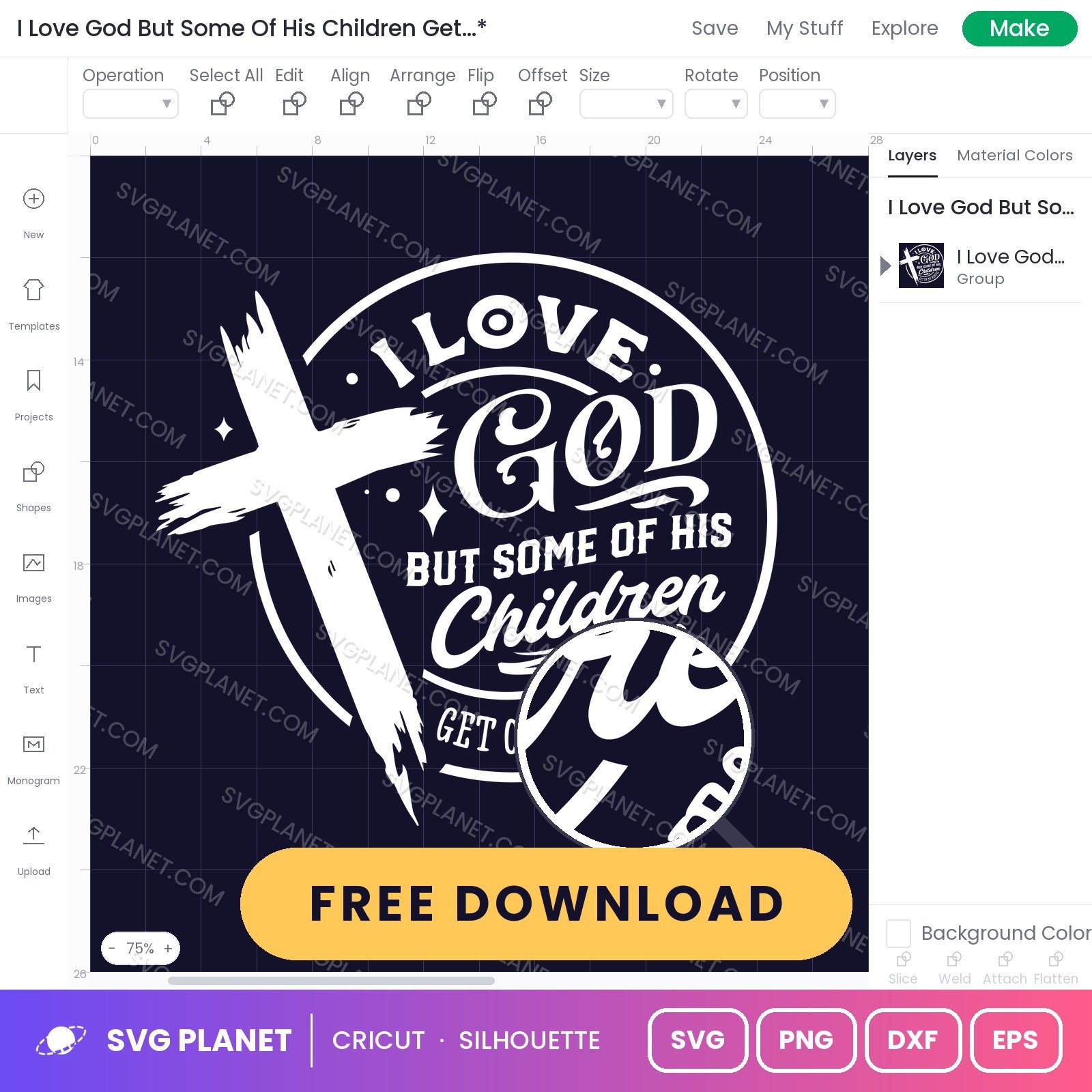I Love God But Some Of His Children Get On My Nerves Wh Free SVG PNG DXF - Image 2