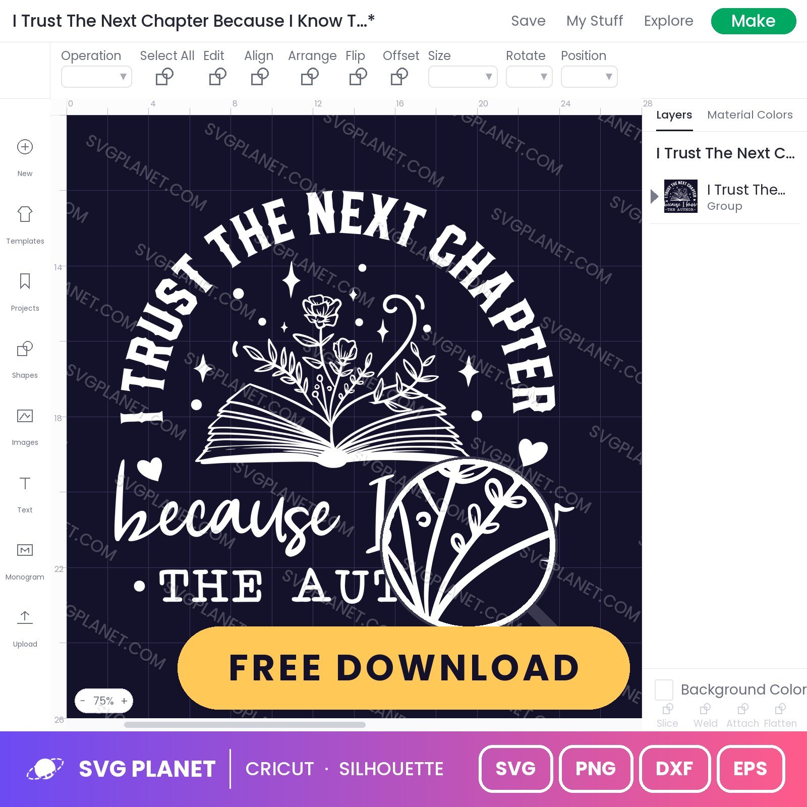 I Trust The Next Chapter Because I Know The Author Book Wh Free SVG PNG DXF - Image 2