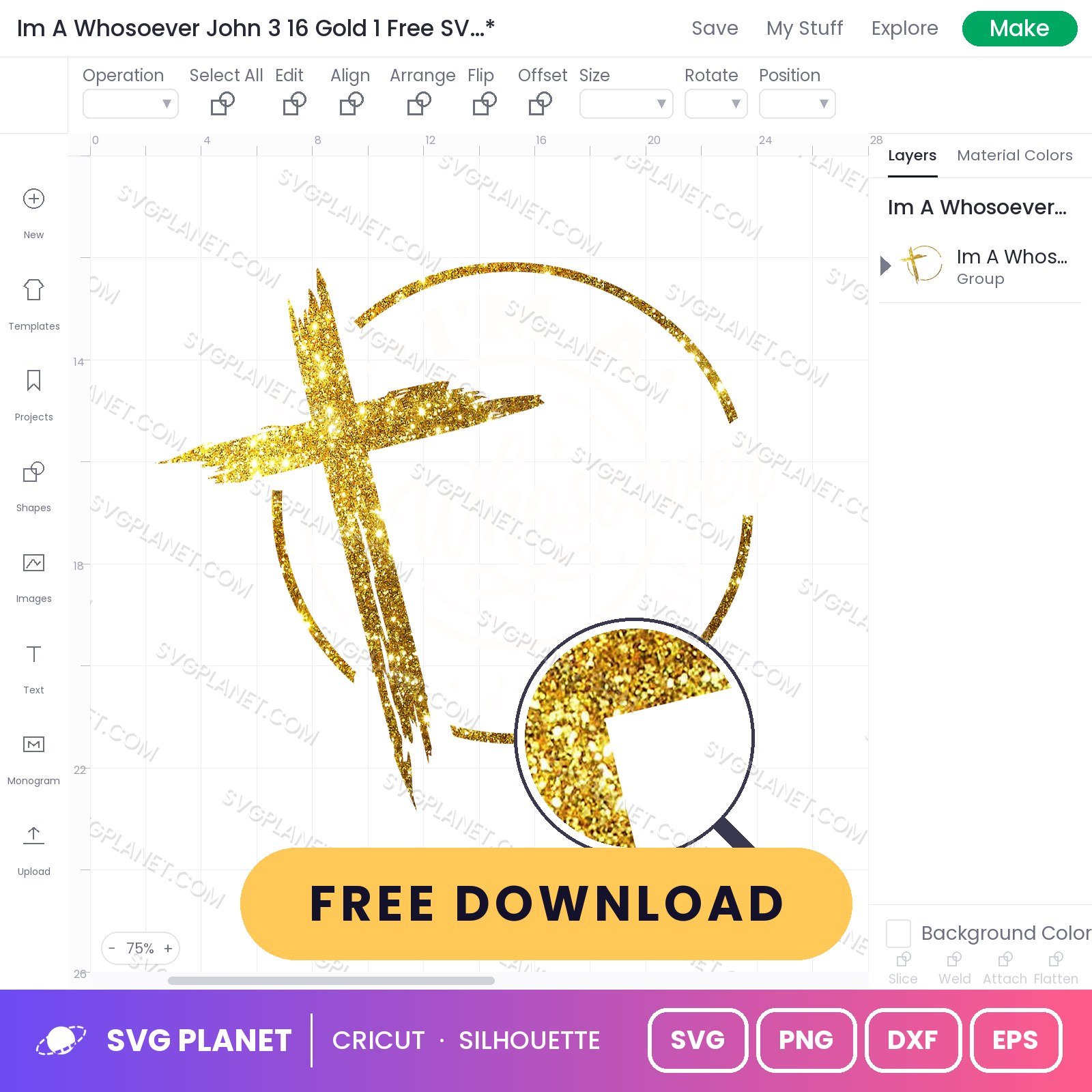 Im A Whosoever John 3 16 Gold 1 Free SVG PNG DXF - Image 2