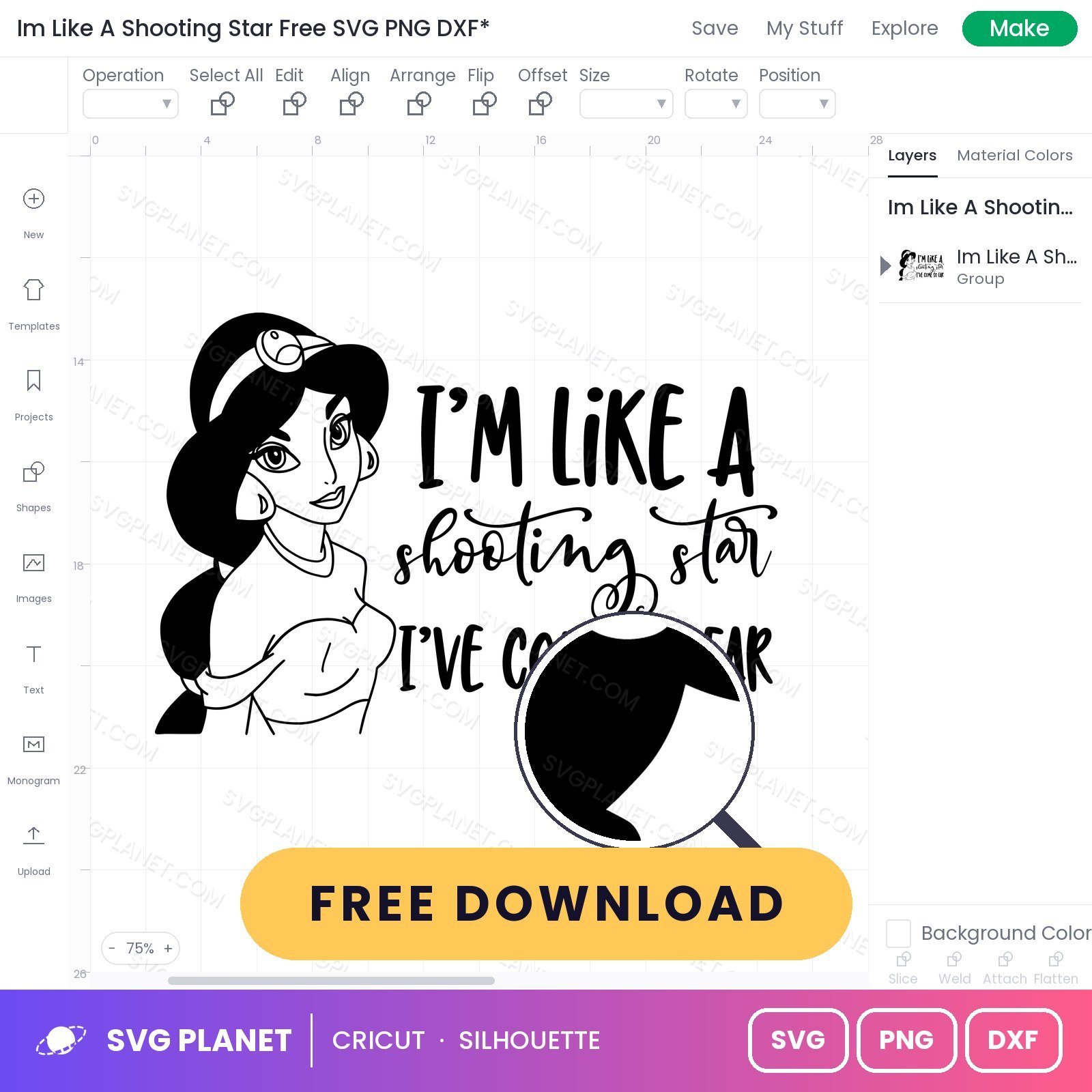 Im Like A Shooting Star Free SVG PNG DXF - Image 3