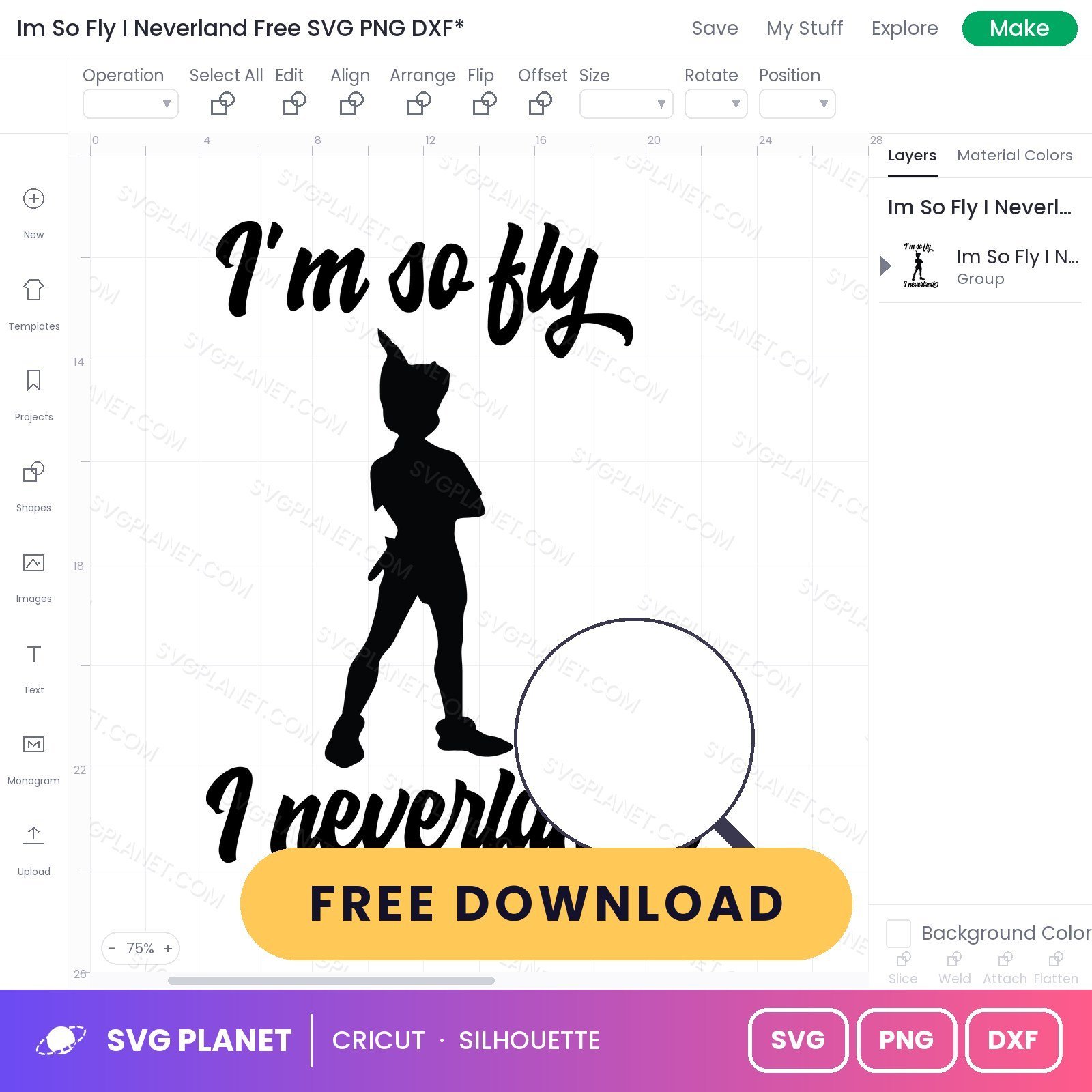 Im So Fly I Neverland Free SVG PNG DXF - Image 3