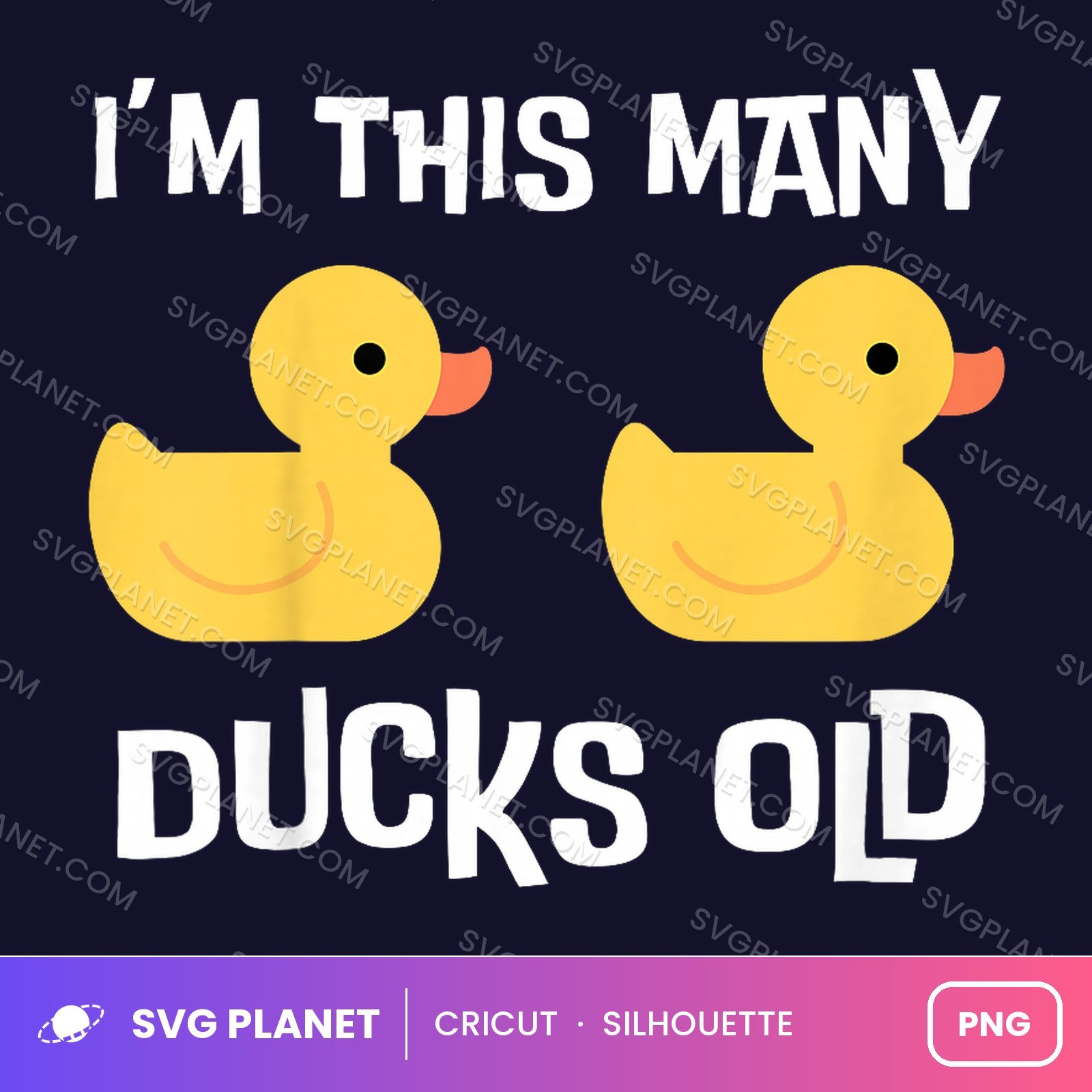 Im This Many Ducks Old Funny Birthday PNG