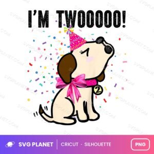 Im Twooooo Puppy Birthday PNG