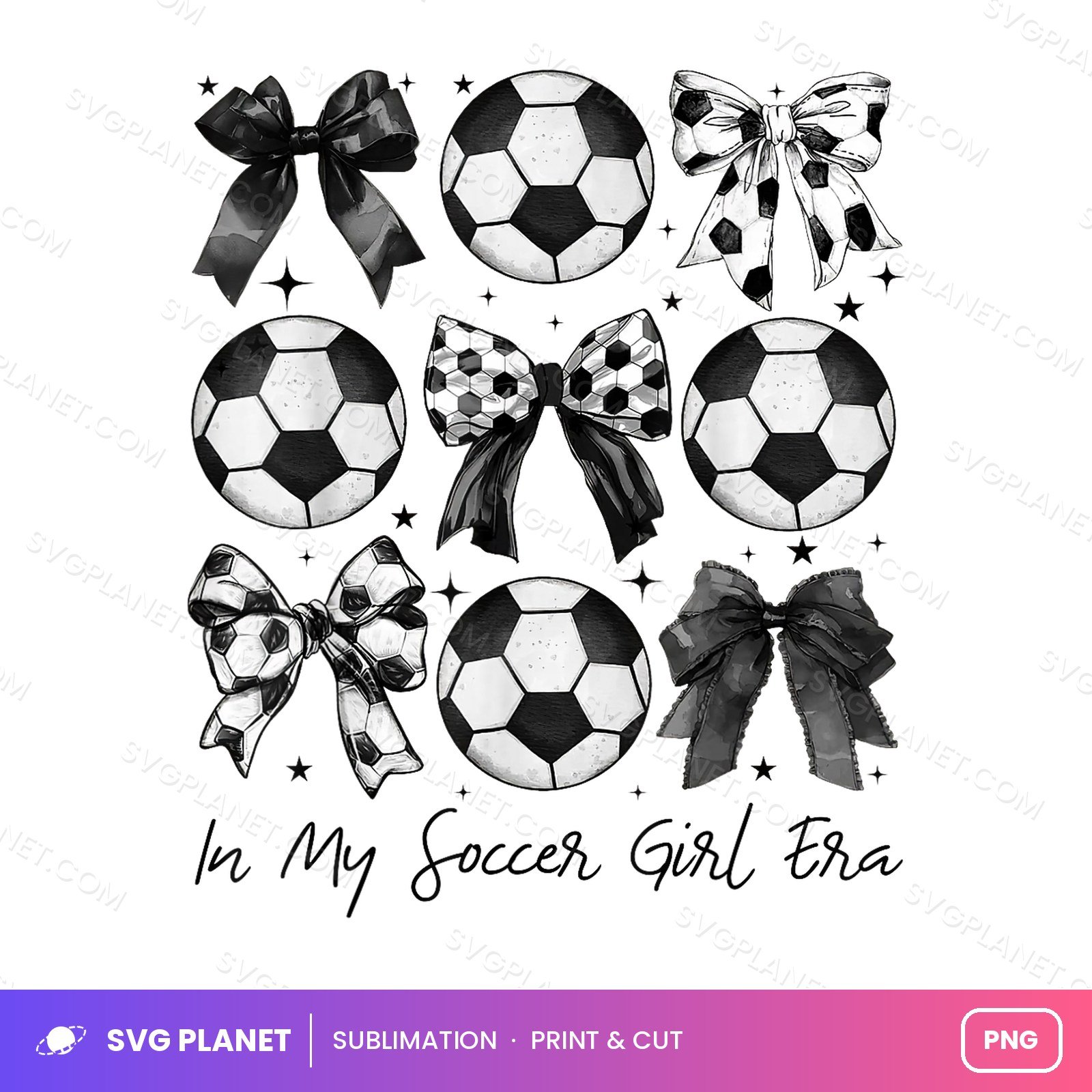 In My Soccer Girl Era Bows PNG