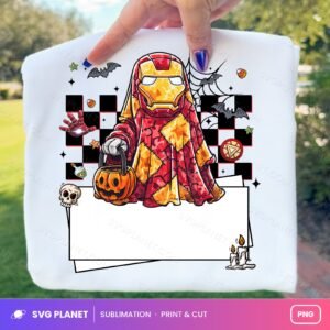 Iron Ghost Trick Or Treat Blank Name Sign PNG