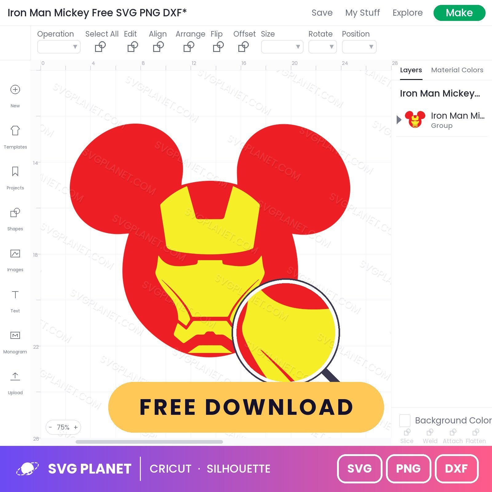 Iron Man Mickey Free SVG PNG DXF - Image 3