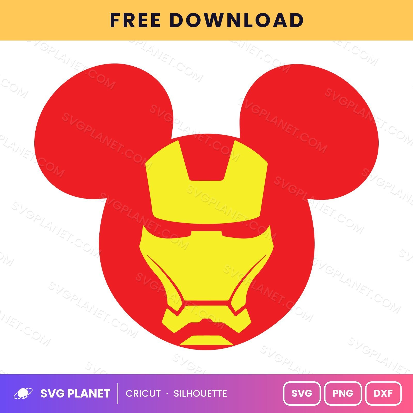 Iron Man Mickey Free SVG PNG DXF - Image 2