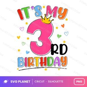 Its My 3rd Birthday Crown Birthday PNG