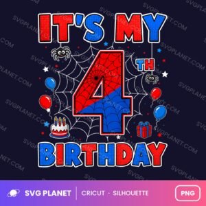 Its My 4th Birthday Balloons Birthday PNG