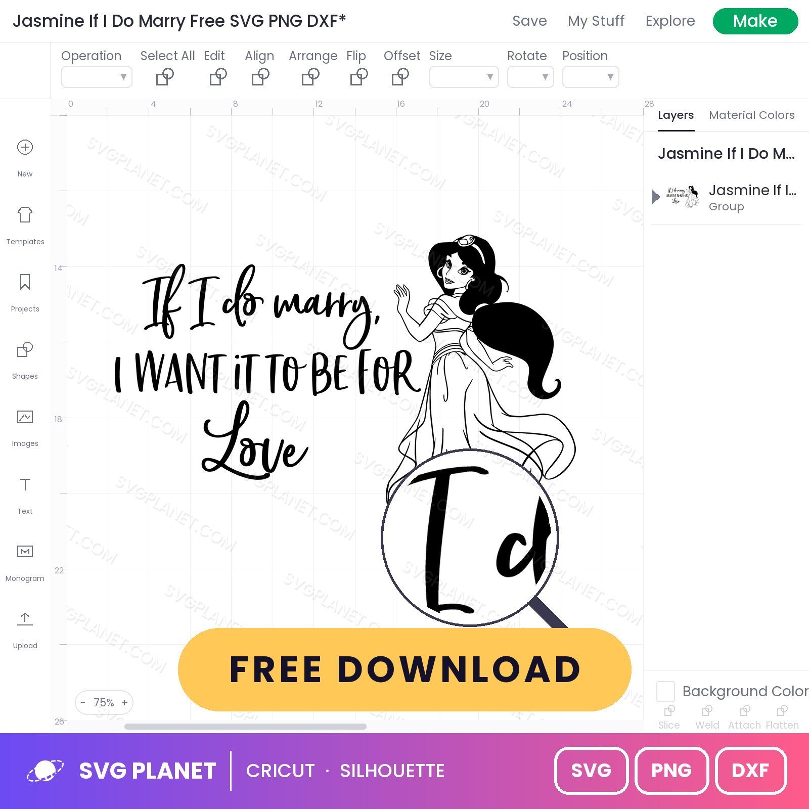 Jasmine If I Do Marry Free SVG PNG DXF - Image 3