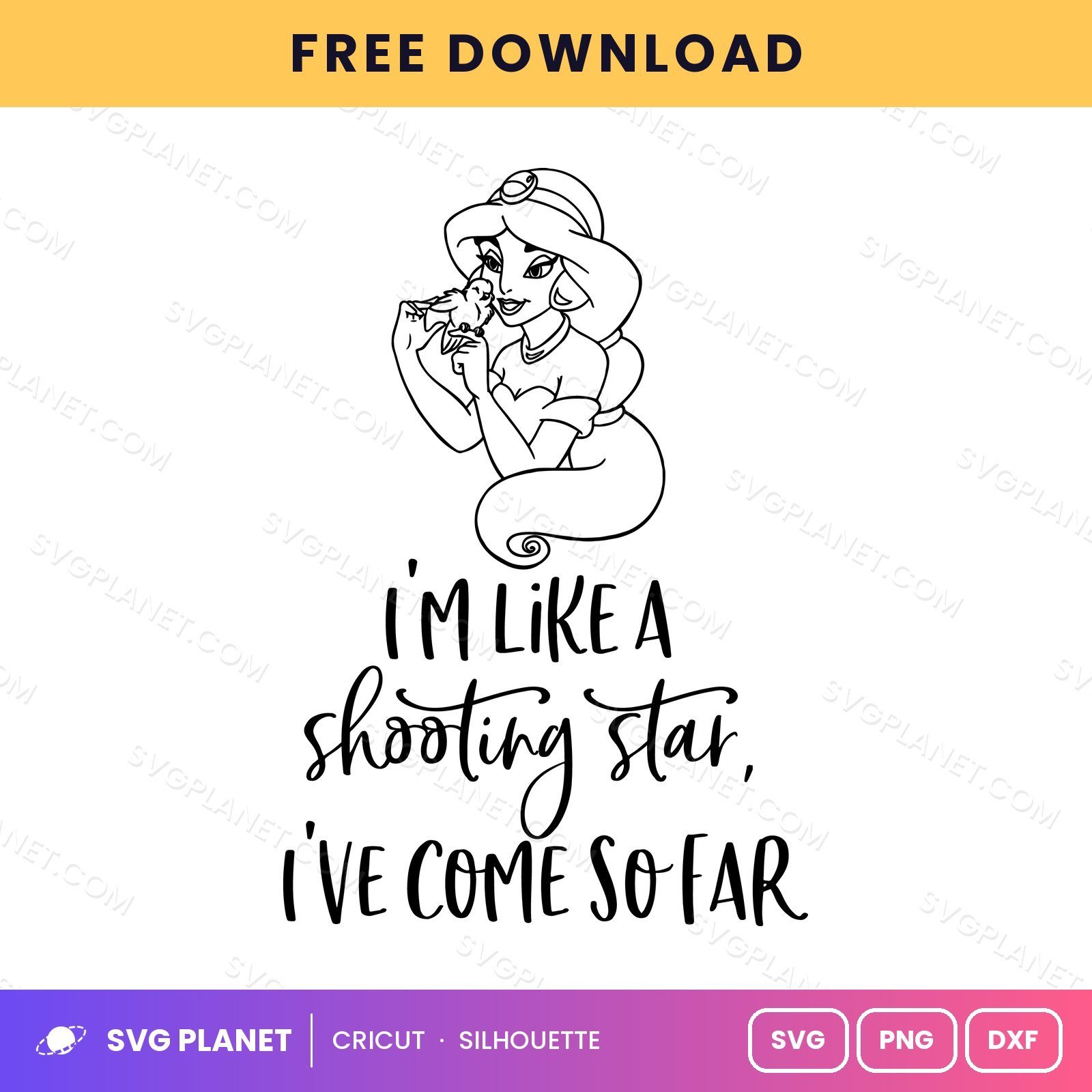 Jasmine Im Like A Shooting Star Free SVG PNG DXF - Image 2
